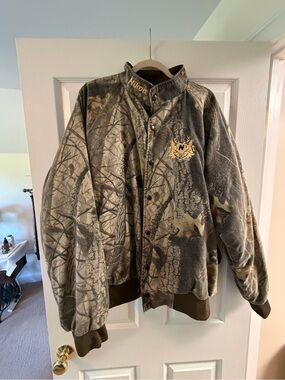 Nikon Camouflage Bomber Jacket in Green and Brown